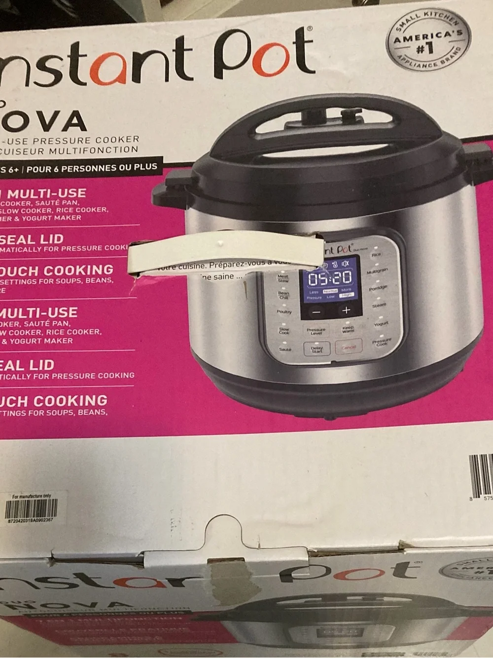 Instant Pot Duo 6-Quart Electric Pressure Cooker — Stainless Steel/Black